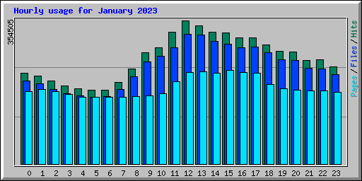 Hourly usage for January 2023