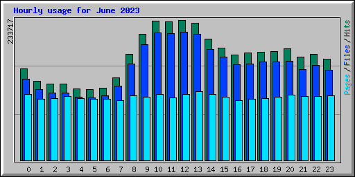 Hourly usage for June 2023