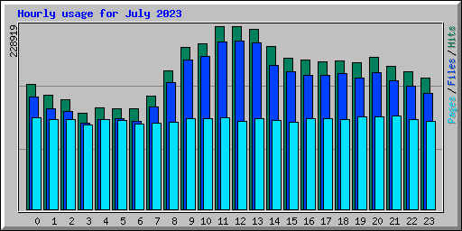 Hourly usage for July 2023