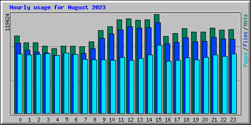 Hourly usage for August 2023